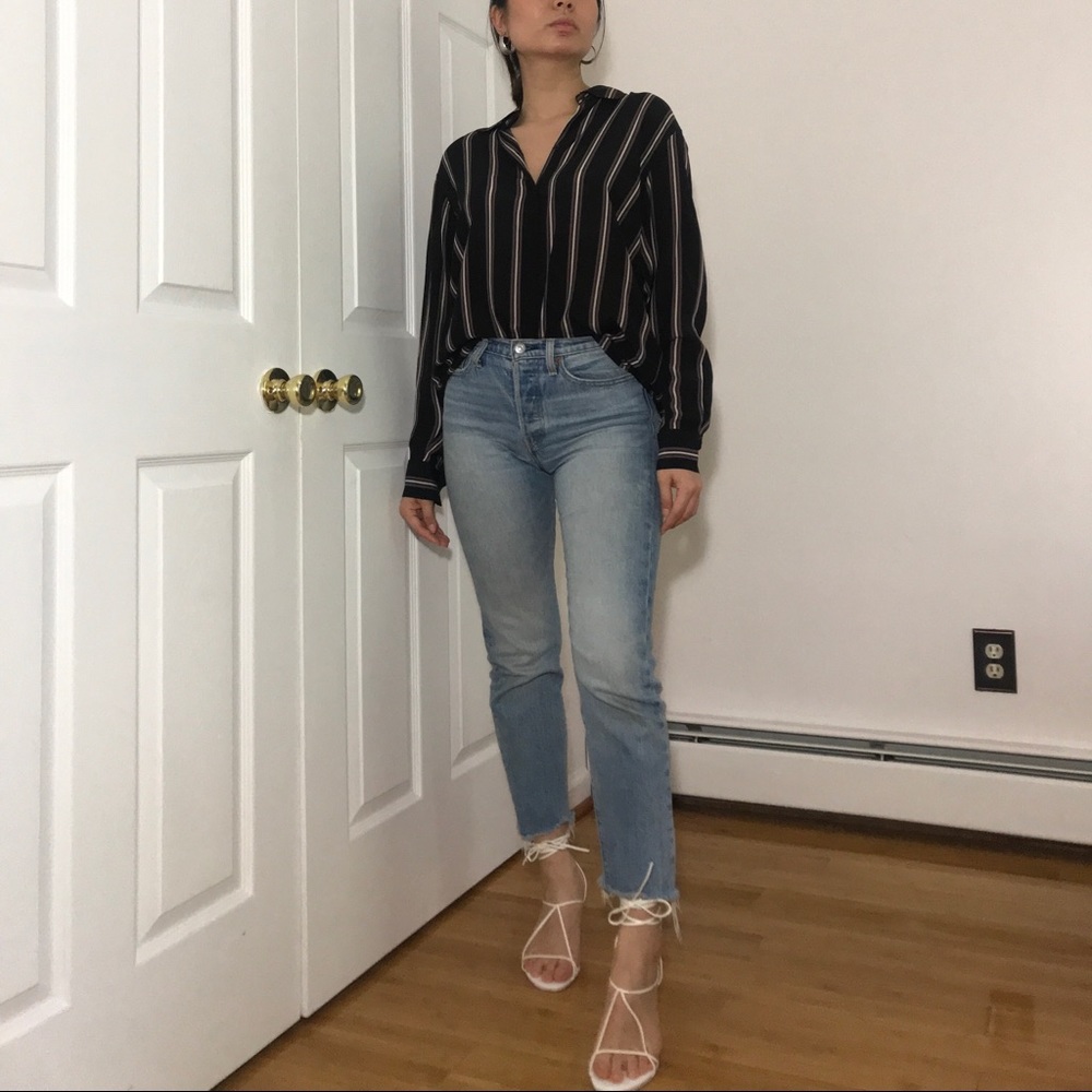 &otherstories Stripe Button Down Shirt in SIZE 4